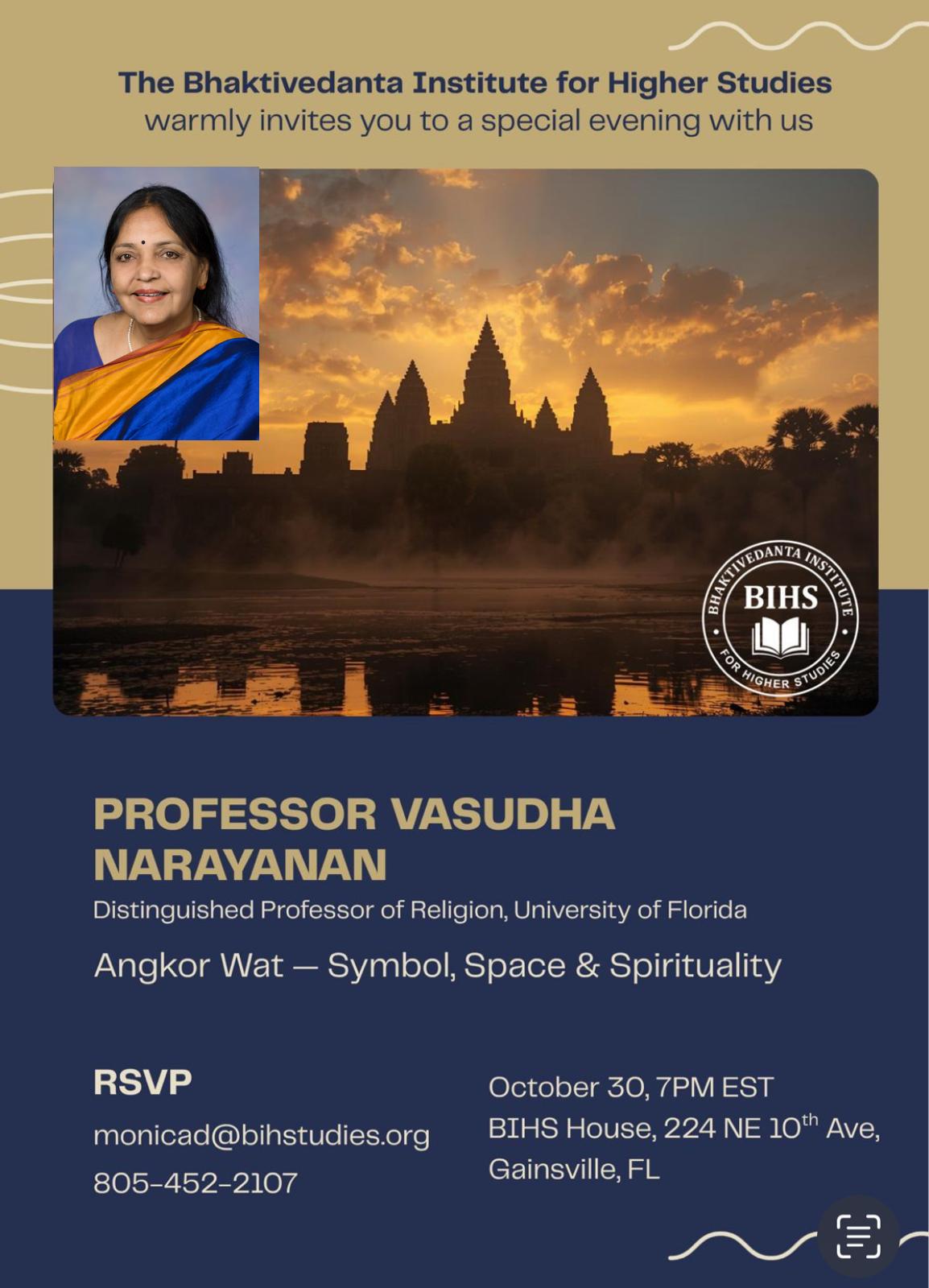 Dr. Vasudha Narayanan — Angkor Wat at BIHS